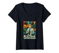 Womens The Night Stalker Complete Episodes Collage Cult Horror V-Neck T-Shirt
