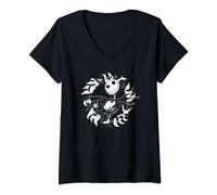 Womens The Nightmare Before Christmas Jack Bat Circle Sleeve V-Neck T-Shirt