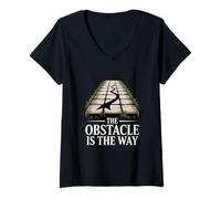 Womens The Obstacle is A Way Stoic Path Design V-Neck T-Shirt