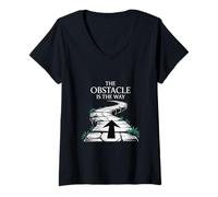 Womens The Obstacle is Way Path V-Neck T-Shirt