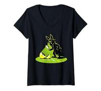 Women's The of The Missing Egg Noir Detective Bunny Easter V-Neck T-Shirt