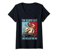Women's The Older I Get The Heller The No Funny BBQ Dad V-Neck T-Shirt