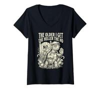 Women's The Older I Get The Heller The No Grumpy Turtle V-Neck T-Shirt