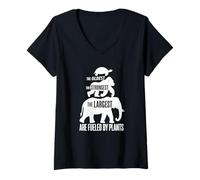 Womens The Oldest The Strongest The Largest are Fueled by Plants V-Neck T-Shirt