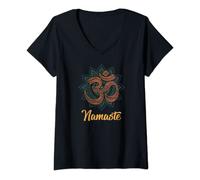 Womens The Om sign Namaste V-Neck T-Shirt