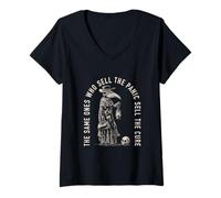 Womens The Ones Who Sell The Panic Sell The Cure Plague Doctor. V-Neck T-Shirt