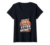 Womens The Only Ex I Miss is Extra Money Finance Broke - V-Neck T-Shirt