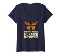 Womens The Only Orange Monarch That Matters Butterfly V-Neck T-Shirt