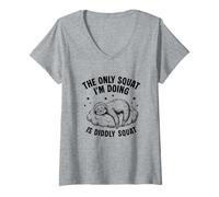 Women's The Only Squat I’m Doing is Diddly Funny Sloth V-Neck T-Shirt