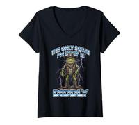 Women's The Only Squat I'm Doin' is Diddly Cowboy Western Frog Meme V-Neck T-Shirt