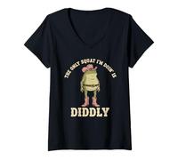 Women's The Only Squat I'm Doin' is Diddly Frog V-Neck T-Shirt