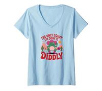 Womens The Only Squat I'm Doin' is Diddly - Funny Frog V-Neck T-Shirt