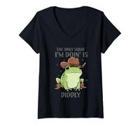 Women's The Only Squat I'm Doin' is Diddly V-Neck T-Shirt