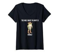 Womens The Only Squat I'm Doing is Diddly Funny Western Cowboy Frog V-Neck T-Shirt
