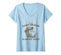 Women's The Only Squat I'm Doing is Diddly Squat, V-Neck T-Shirt