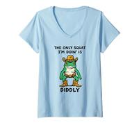 Women's The only Squat I'm Don't is Diddly V-Neck T-Shirt