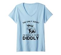 Womens The only Squat I'm Going to do is Diddly Funny Capybara V-Neck T-Shirt