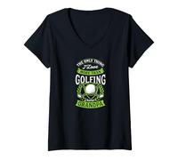 Women's The Only Thing I Love More Than Golfing is Being A Grandpa V-Neck T-Shirt