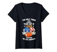 Women's The Only Thing More Powerful Than Hate is Love Inspirational V-Neck T-Shirt