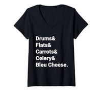 Women's The Only Way to Eat Wings Funny Buffalo Chicken Wing V-Neck T-Shirt
