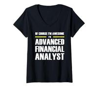 Women's The Original Awesome Advanced Financial Analyst V-Neck T-Shirt