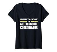 Women's The Original Awesome After School Coordinator V-Neck T-Shirt