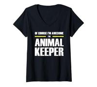 Women's The Original Awesome Animal Keeper V-Neck T-Shirt