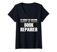 Women's The Original Awesome Book Repairer V-Neck T-Shirt