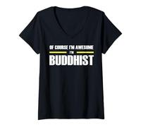 Womens The Original Awesome Buddhist V-Neck T-Shirt
