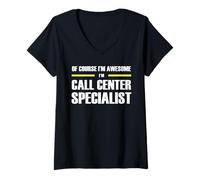 Women's The Original Awesome Call Center Specialist V-Neck T-Shirt
