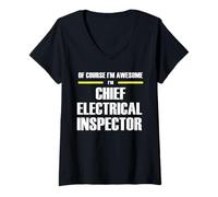 Women's The Original Awesome Chief Electrical Inspector V-Neck T-Shirt