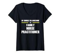 Womens The Original Awesome Family Nurse Practitioner V-Neck T-Shirt