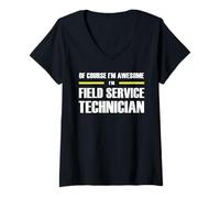 Women's The Original Awesome Field Service Technician V-Neck T-Shirt