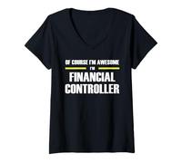 Womens The Original Awesome Financial Controller V-Neck T-Shirt