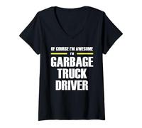 Women's The Original Awesome Garbage Truck Driver V-Neck T-Shirt