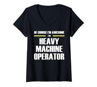 Women's The Original Awesome Heavy Machine Operator V-Neck T-Shirt