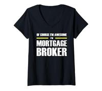 Womens The Original Awesome Mortgage Broker V-Neck T-Shirt