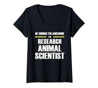 Womens The Original Awesome Research Animal Scientist V-Neck T-Shirt