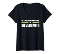 Womens The Original Awesome Silversmith V-Neck T-Shirt