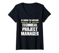 Womens The Original Awesome Technical Project Manager V-Neck T-Shirt