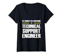 Women's The Original Awesome Technical Support Engineer V-Neck T-Shirt