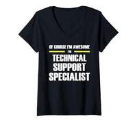 Women's The Original Awesome Technical Support Specialist V-Neck T-Shirt