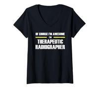 Women's The Original Awesome Therapeutic Radiographer V-Neck T-Shirt
