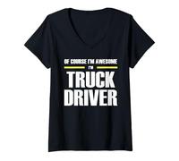 Womens The Original Awesome Truck Driver V-Neck T-Shirt