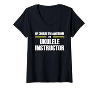 Women's The Original Awesome Ukulele Instructor V-Neck T-Shirt