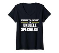 Womens The Original Awesome Ukulele Specialist V-Neck T-Shirt