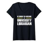 Womens The Original Awesome University Librarian V-Neck T-Shirt