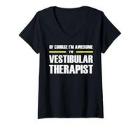 Women's The Original Awesome Vestibular Therapist V-Neck T-Shirt