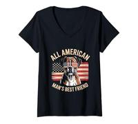 Womens The Patriotic Boxer V-Neck T-Shirt