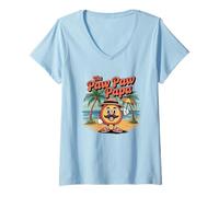 Womens The Paw Paw Papa Funny Fruit Lover Design V-Neck T-Shirt
